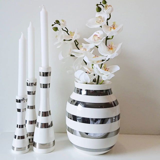 Omaggio Vase 20 cm, Silver from Kähler