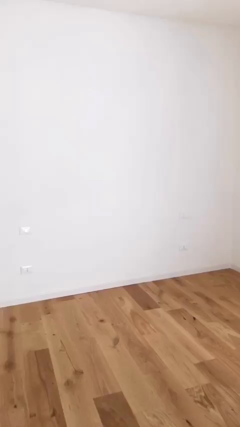 Empty room with light hardwood floors and white walls.